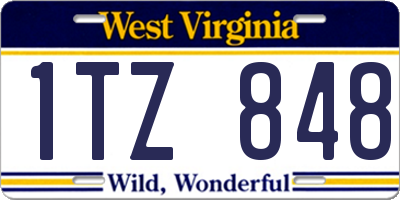WV license plate 1TZ848