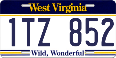 WV license plate 1TZ852