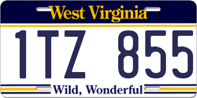 WV license plate 1TZ855