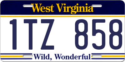WV license plate 1TZ858