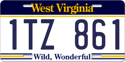 WV license plate 1TZ861