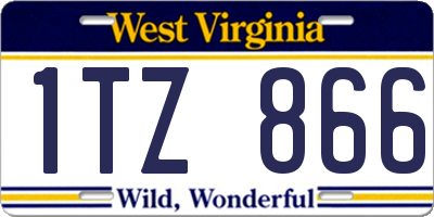 WV license plate 1TZ866