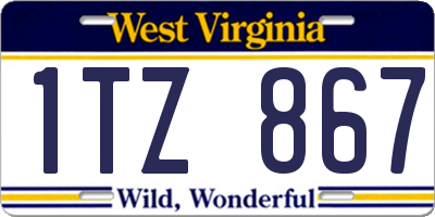 WV license plate 1TZ867