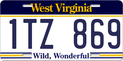 WV license plate 1TZ869