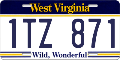 WV license plate 1TZ871