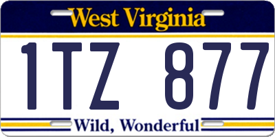 WV license plate 1TZ877