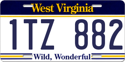 WV license plate 1TZ882