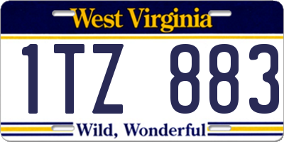 WV license plate 1TZ883