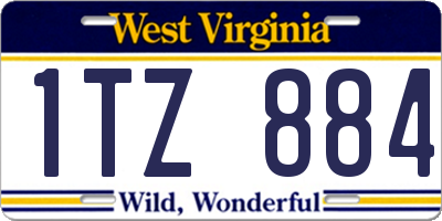 WV license plate 1TZ884
