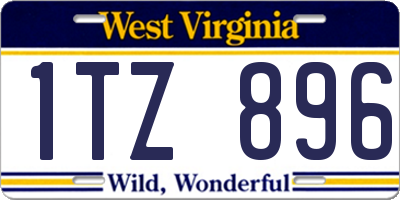 WV license plate 1TZ896