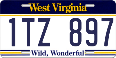 WV license plate 1TZ897