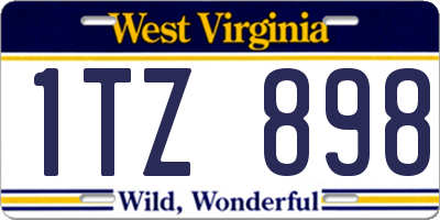 WV license plate 1TZ898