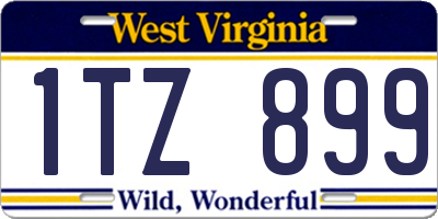 WV license plate 1TZ899