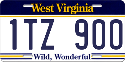 WV license plate 1TZ900