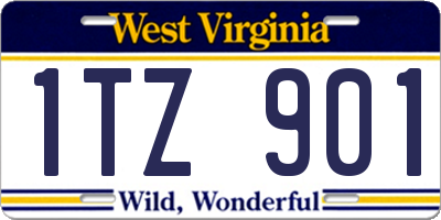 WV license plate 1TZ901