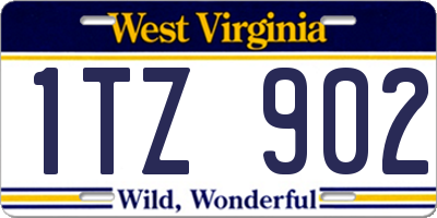 WV license plate 1TZ902