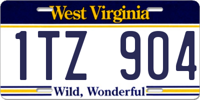 WV license plate 1TZ904