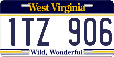WV license plate 1TZ906