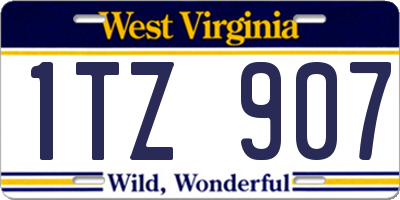 WV license plate 1TZ907