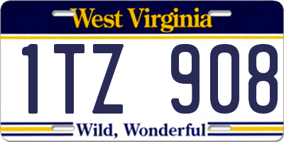 WV license plate 1TZ908