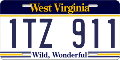 WV license plate 1TZ911