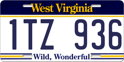 WV license plate 1TZ936