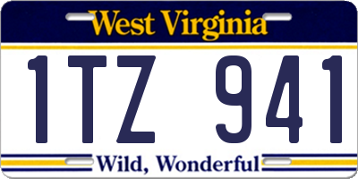 WV license plate 1TZ941