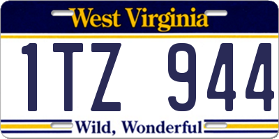 WV license plate 1TZ944