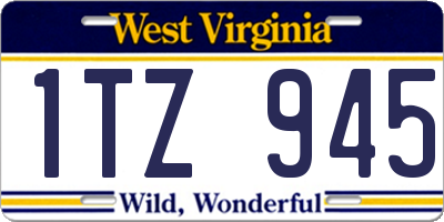 WV license plate 1TZ945