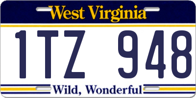 WV license plate 1TZ948