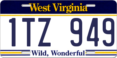 WV license plate 1TZ949