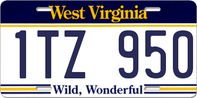 WV license plate 1TZ950