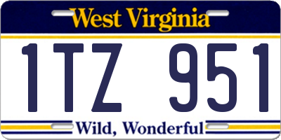 WV license plate 1TZ951