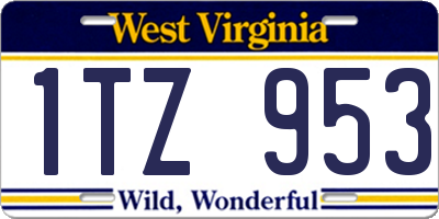 WV license plate 1TZ953