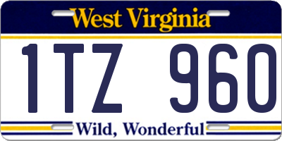 WV license plate 1TZ960