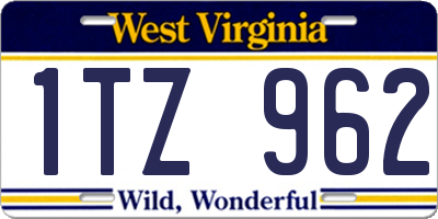 WV license plate 1TZ962