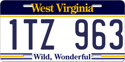 WV license plate 1TZ963