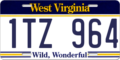 WV license plate 1TZ964
