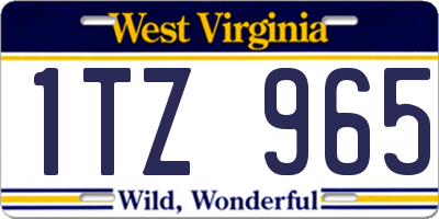 WV license plate 1TZ965