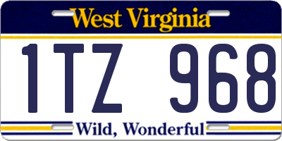 WV license plate 1TZ968