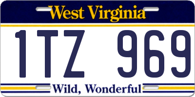 WV license plate 1TZ969