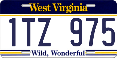 WV license plate 1TZ975