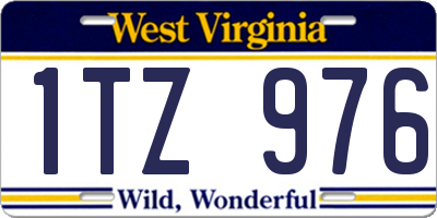 WV license plate 1TZ976