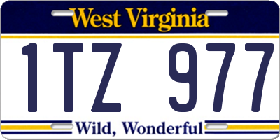 WV license plate 1TZ977