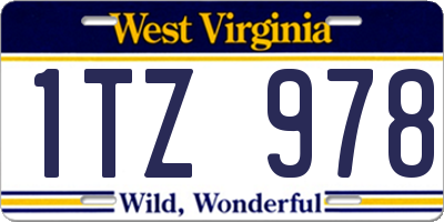 WV license plate 1TZ978