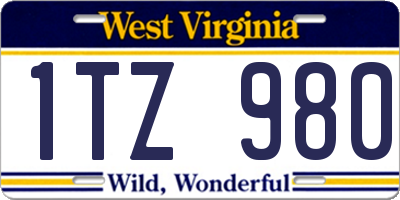 WV license plate 1TZ980