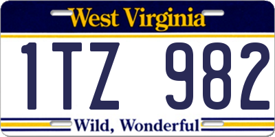 WV license plate 1TZ982