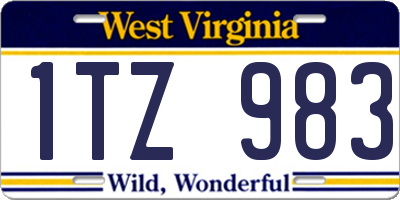 WV license plate 1TZ983