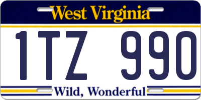WV license plate 1TZ990