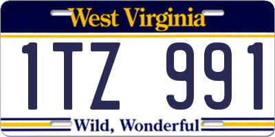 WV license plate 1TZ991